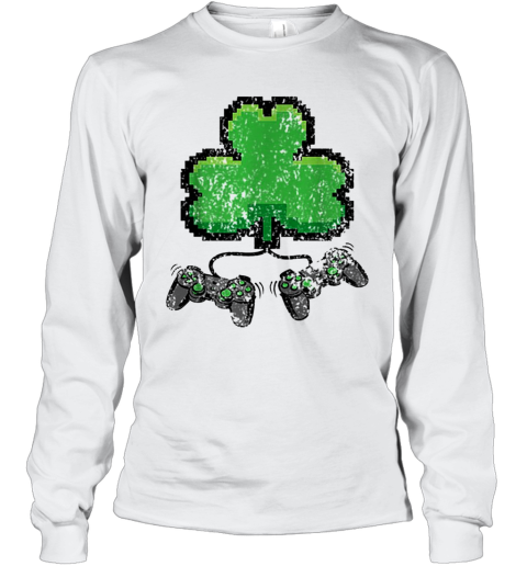 Original 8 Bit Clover Gaming St Patrick'S Day Long Sleeve T-Shirt