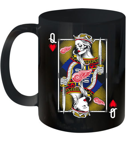 NHL Hockey Detroit Red Wings The Queen Of Hearts Card Shirt Ceramic Mug 11oz