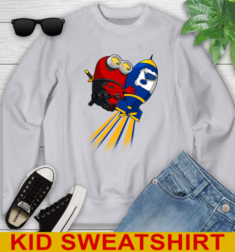 NHL Hockey St.Louis Blues Deadpool Minion Marvel Shirt Youth Sweatshirt 3