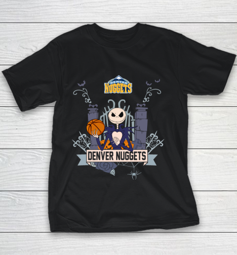 NBA Denver Nuggets Basketball Jack Skellington Halloween Youth T-Shirt