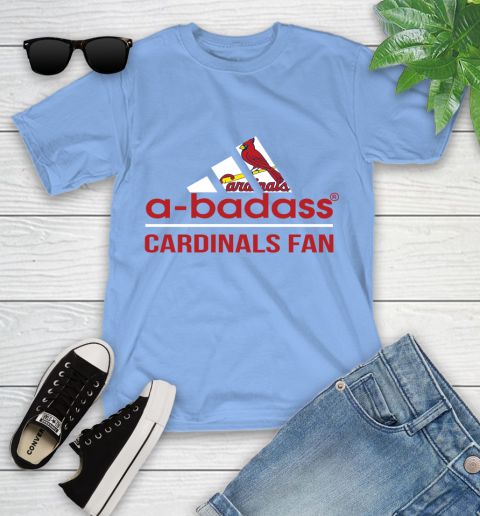 MLB A Badass St.Louis Cardinals Fan Adidas Baseball Sports Youth T-Shirt 15