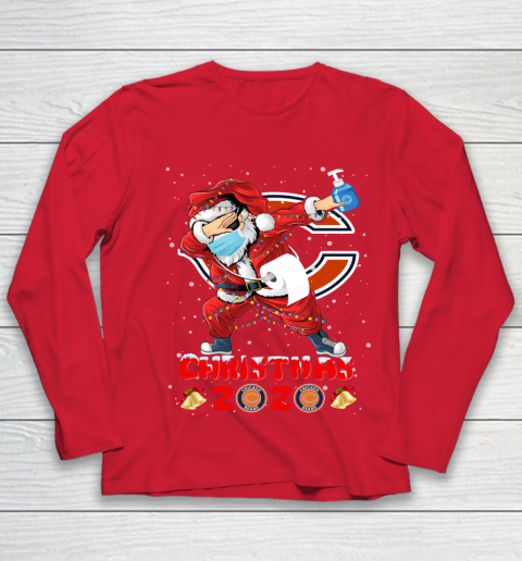 Chicago Bears Funny Santa Claus Dabbing Christmas 2020 NFL Youth Long Sleeve 8