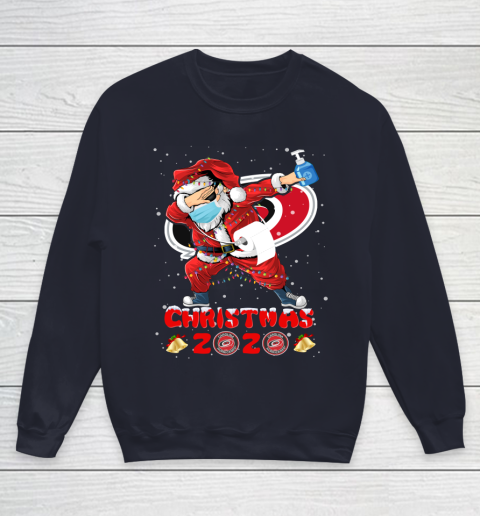 Carolina Hurricanes Funny Santa Claus Dabbing Christmas 2020 NHL Youth Sweatshirt 2