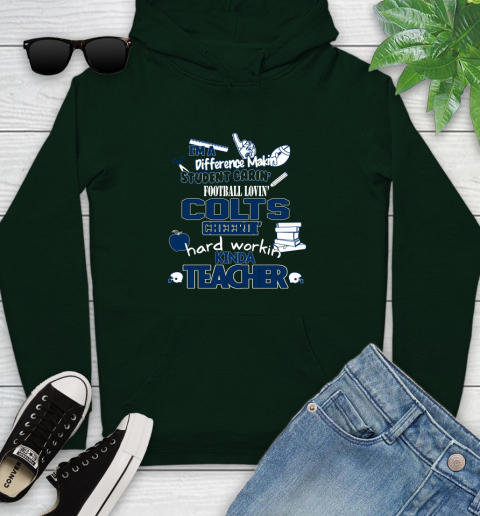 Indianapolis Colts NFL I'm A Difference Making Student Caring Football Loving Kinda Teacher Youth Hoodie 14