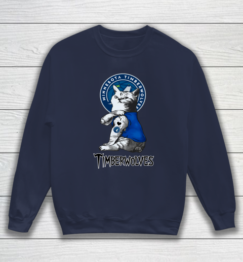 NBA Basketball My Cat Loves Minnesota Timberwolves Sweatshirt 2