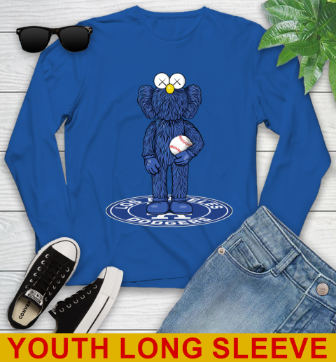 MLB Baseball Los Angeles Dodgers Kaws Bff Blue Figure Shirt Youth Long Sleeve 10