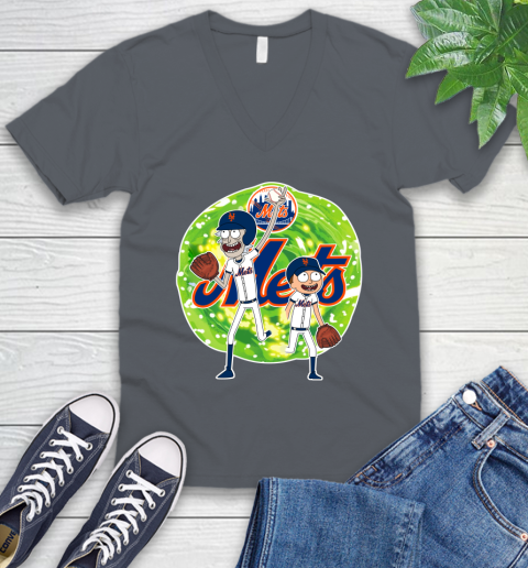 MLB New York Mets Rick And Morty Baseball Sports V-Neck T-Shirt 5
