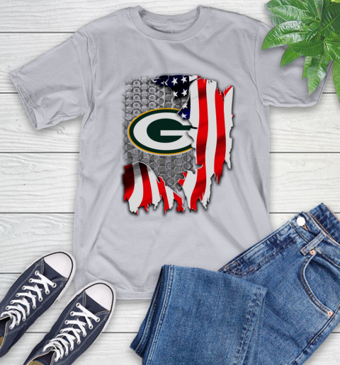 Green Bay Packers NFL Football American Flag T-Shirt 6