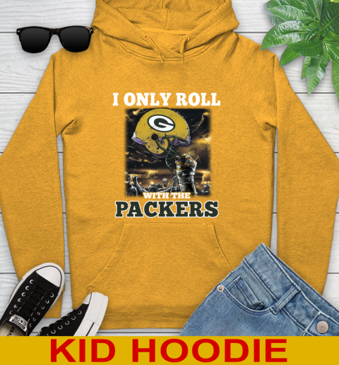 Green Bay Packers Nfl Football I Only Roll With My Team Sports Youth Hoodie Tee For Sports