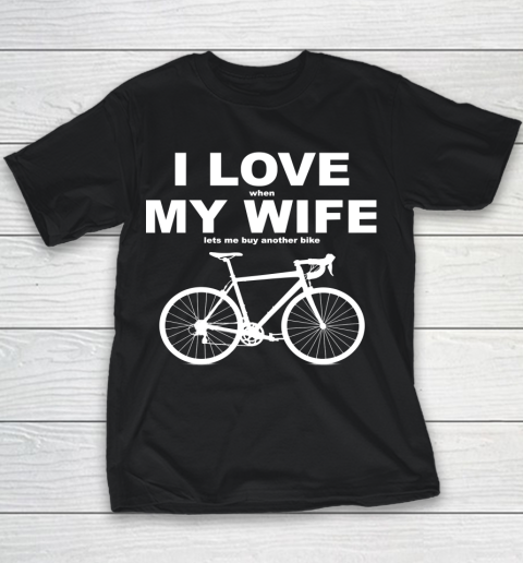 I LOVE MY WIFE Riding Funny Shirt Youth T-Shirt
