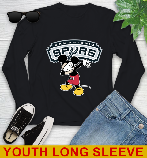 San Antonio Spurs NBA Basketball Dabbing Mickey Disney Sports Youth Long Sleeve 2