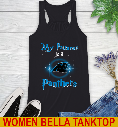 NFL Football Harry Potter My Patronus Is A Carolina Panthers Racerback Tank