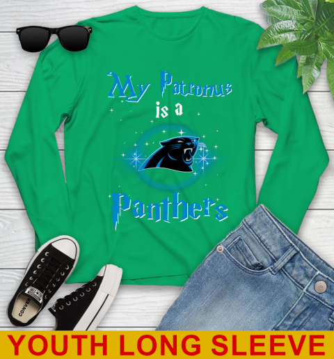 NFL Football Harry Potter My Patronus Is A Carolina Panthers Youth Long Sleeve 7