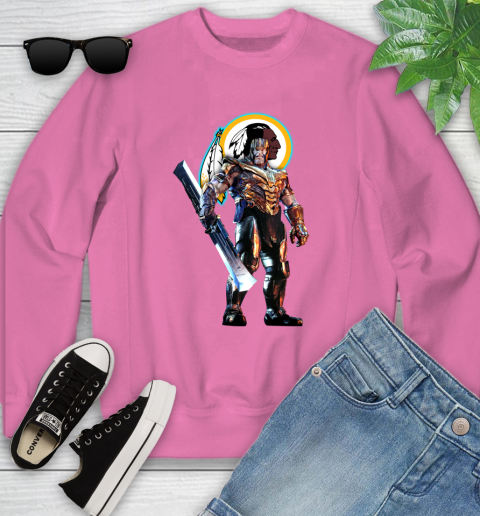 NFL Thanos Gauntlet Avengers Endgame Football Washington Redskins Youth Sweatshirt 7