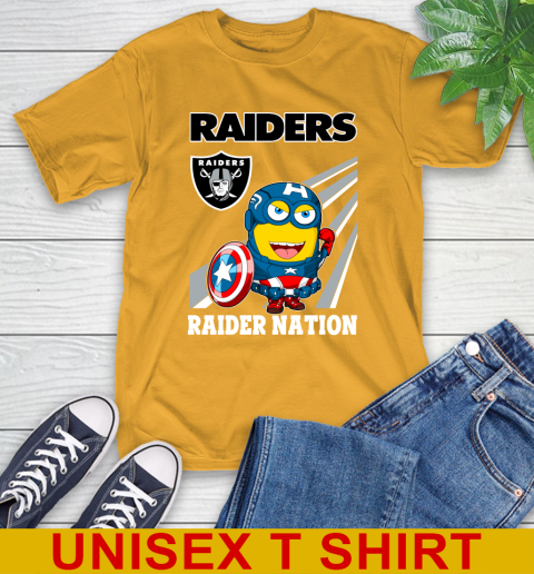 NFL Football Oakland Raiders Captain America Marvel Avengers Minion Shirt T-Shirt 2