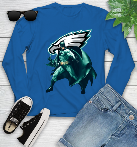 NFL Batman Football Sports Philadelphia Eagles Youth Long Sleeve 9