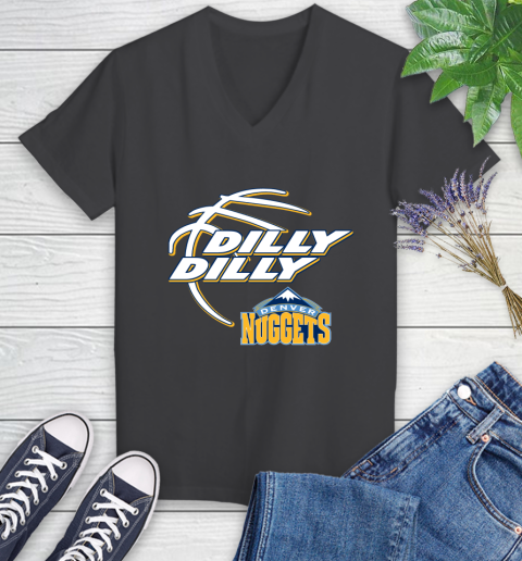 NBA Denver Nuggets Dilly Dilly Basketball Sports Women's V-Neck T-Shirt 8