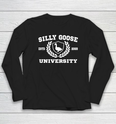 Silly Goose University Funny Meme School Bird Long Sleeve T-Shirt