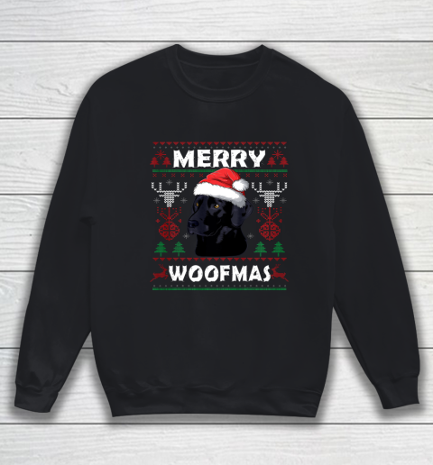 Merry Woofmas Black Lab Christmas Dog Lover Xmas Gift Sweatshirt