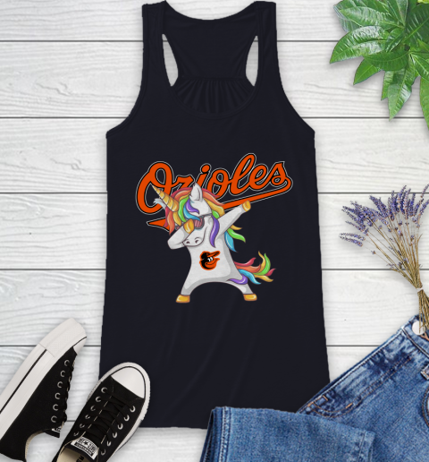 Baltimore Orioles MLB Baseball Funny Unicorn Dabbing Sports Racerback Tank 10