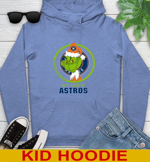 Houston Astros MLB Christmas Grinch I Hate People But I Love My Favorite Baseball Team Youth Hoodie 12
