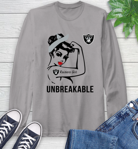 NFL Oakland Raiders Girl Unbreakable Football Sports Long Sleeve T-Shirt 4