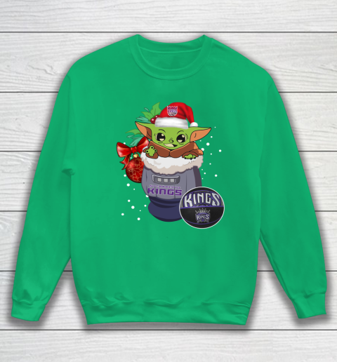 Sacramento Kings Christmas Baby Yoda Star Wars Funny Happy NBA Sweatshirt 6