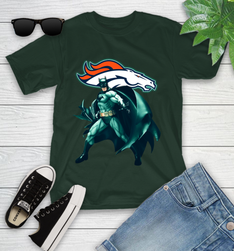 NFL Batman Football Sports Denver Broncos Youth T-Shirt 5