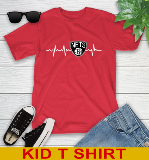 Brooklyn Nets NBA Basketball Heart Beat Shirt Youth T-Shirt 11