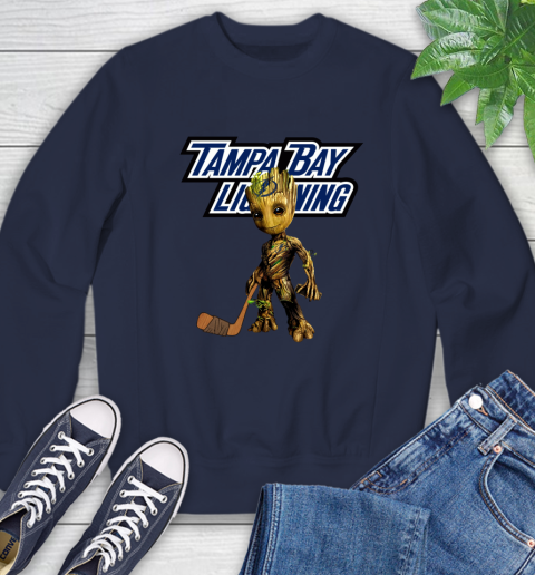 Tampa Bay Lightning NHL Hockey Groot Marvel Guardians Of The Galaxy Sweatshirt 3