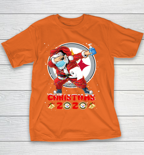 Pittsburgh Steelers Funny Santa Claus Dabbing Christmas 2020 NFL Youth T-Shirt 4
