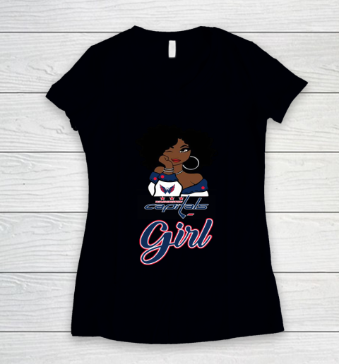 Washington Capitals Girl NHL Women's V-Neck T-Shirt