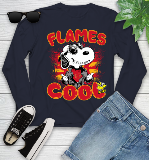 NHL Hockey Calgary Flames Cool Snoopy Shirt Youth Long Sleeve 2