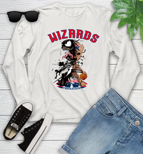NBA Washington Wizards Basketball Venom Groot Guardians Of The Galaxy Youth Long Sleeve 12