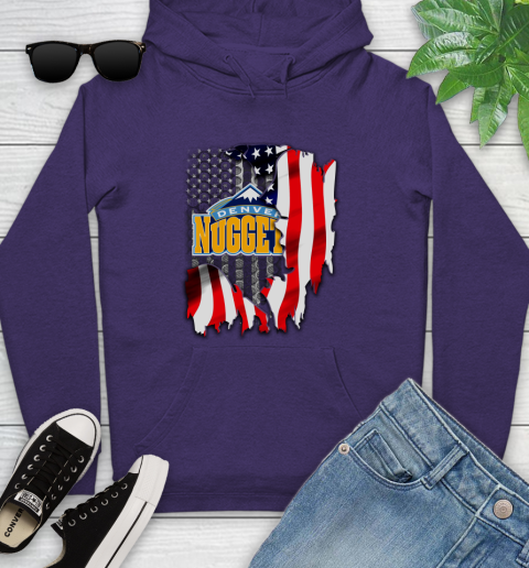 Denver Nuggets NBA Basketball American Flag Youth Hoodie 5