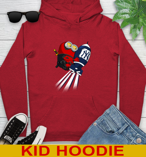 MLB Baseball New York Yankees Deadpool Minion Marvel Shirt Youth Hoodie - Image 12