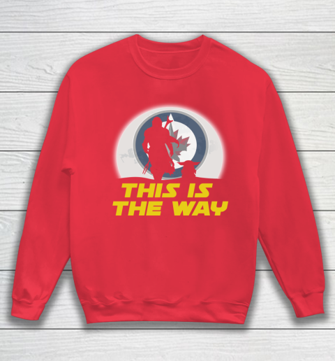 Winnipeg Jets NHL Ice Hockey Star Wars Yoda And Mandalorian This Is The Way Sweatshirt 7