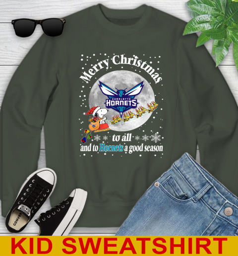 Charlotte Hornets Merry Christmas To All And To Hornets A Good Season NBA Basketball Sports Youth Sweatshirt 8