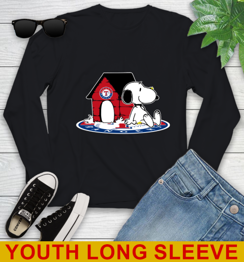 MLB Baseball Texas Rangers Snoopy The Peanuts Movie Shirt Youth Long Sleeve 2