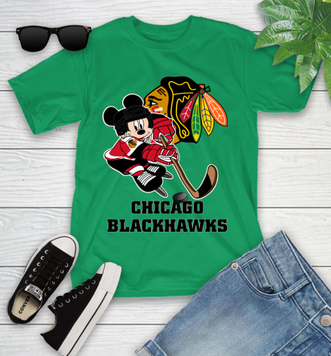 NHL Chicago Blackhawks Mickey Mouse Disney Hockey T Shirt Youth T-Shirt 6