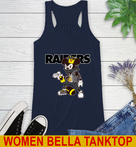 Oakland Raiders NFL Football Mickey Peace Sign Sports Racerback Tank 11