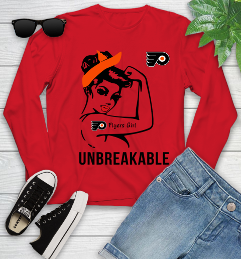 NHL Philadelphia Flyers Girl Unbreakable Hockey Sports Youth Long Sleeve 8