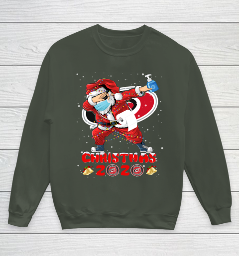 Carolina Hurricanes Funny Santa Claus Dabbing Christmas 2020 NHL Youth Sweatshirt 8