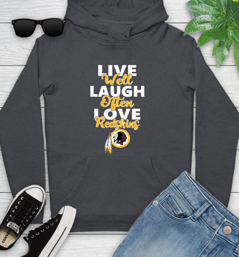 NFL Football Washington Redskins Live Well Laugh Often Love Shirt Youth Hoodie 8