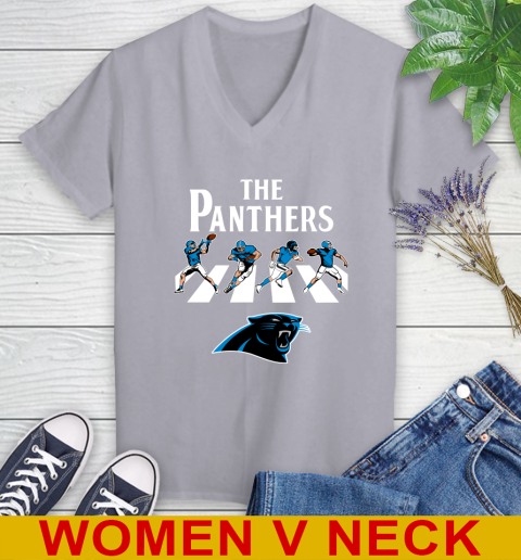 NFL Football Carolina Panthers The Beatles Rock Band Shirt Women's V-Neck T-Shirt 4