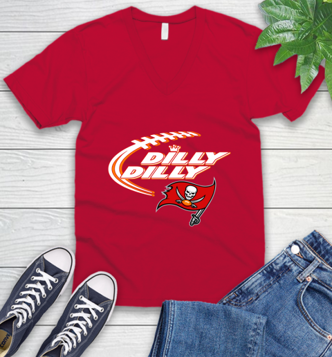 NFL Tampa Bay Buccaneers Dilly Dilly Football Sports V-Neck T-Shirt 8
