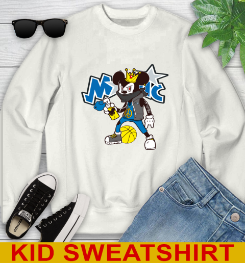 Orlando Magic NBA Basketball Mickey Peace Sign Sports Youth Sweatshirt