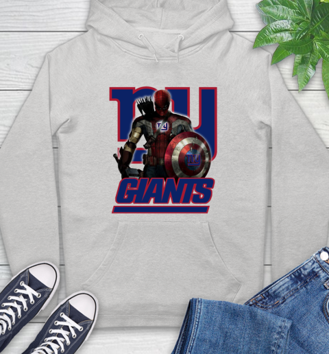 NFL Captain America Thor Spider Man Hawkeye Avengers Endgame Football New York Giants Hoodie