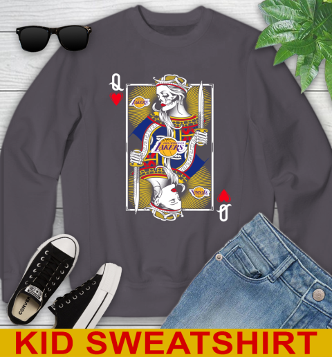 NBA Basketball Los Angeles Lakers The Queen Of Hearts Card Shirt Youth Sweatshirt 5
