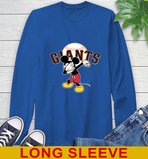 San Francisco Giants MLB Baseball Dabbing Mickey Disney Sports Long Sleeve T-Shirt 9